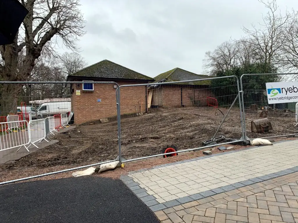 A photo of the new toilet building development in progress.