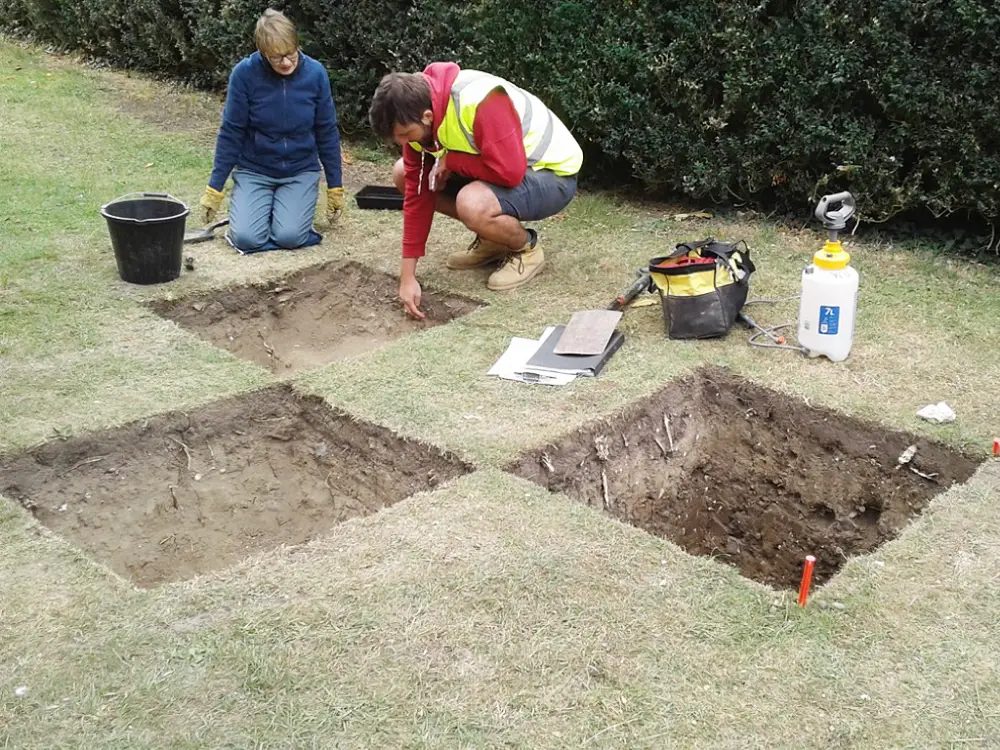 A photo of Community archaeology dig.