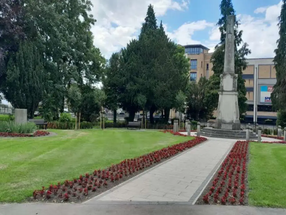 A photo of the resurfaced paths leading to the memorial.