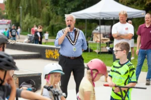 A photo of Skate Jam - The official launch of Castle Park Skate Park in August.