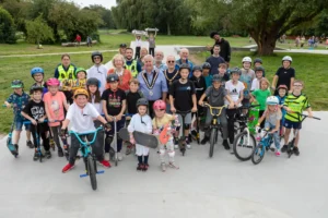 A photo of Skate Jam - The official launch of Castle Park Skate Park in August.