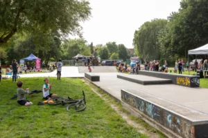 A photo of Skate Jam - The official launch of Castle Park Skate Park in August.