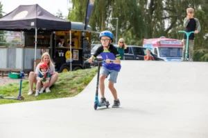 A photo of Skate Jam - The official launch of Castle Park Skate Park in August.