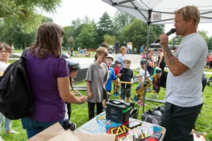 A photo of Skate Jam - The official launch of Castle Park Skate Park in August.