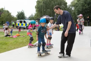A photo of Skate Jam - The official launch of Castle Park Skate Park in August.
