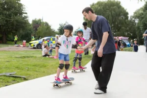 A photo of Skate Jam - The official launch of Castle Park Skate Park in August.